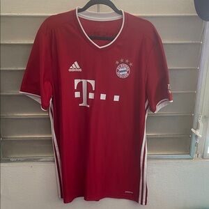 Adidas FC Bayern Munchen Red and White Soccer Jersey  ( XL ) ( Original )